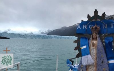 Santa Cruz | La Imagen Peregrina de la Paz de Ntra. Sra. de Luján visitó el Glaciar Perito Moreno